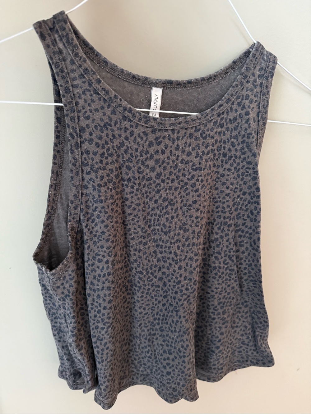 Z Supply Charcoal Grey Leopard-Print Tank